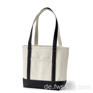 Faltbare leere wiederverwendbare Leinwand Frauenhandtasche Tasche Tasche